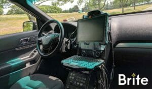 Getac F110 with a Havis Dock in a Ford Utility