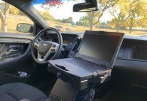 Getac S410 with Gamber-Johnson Dock in a Ford Utility