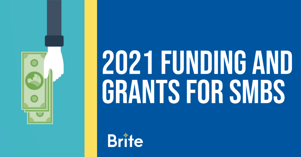 Blog graphic with "2021 Funding and Grants for SMBs" title