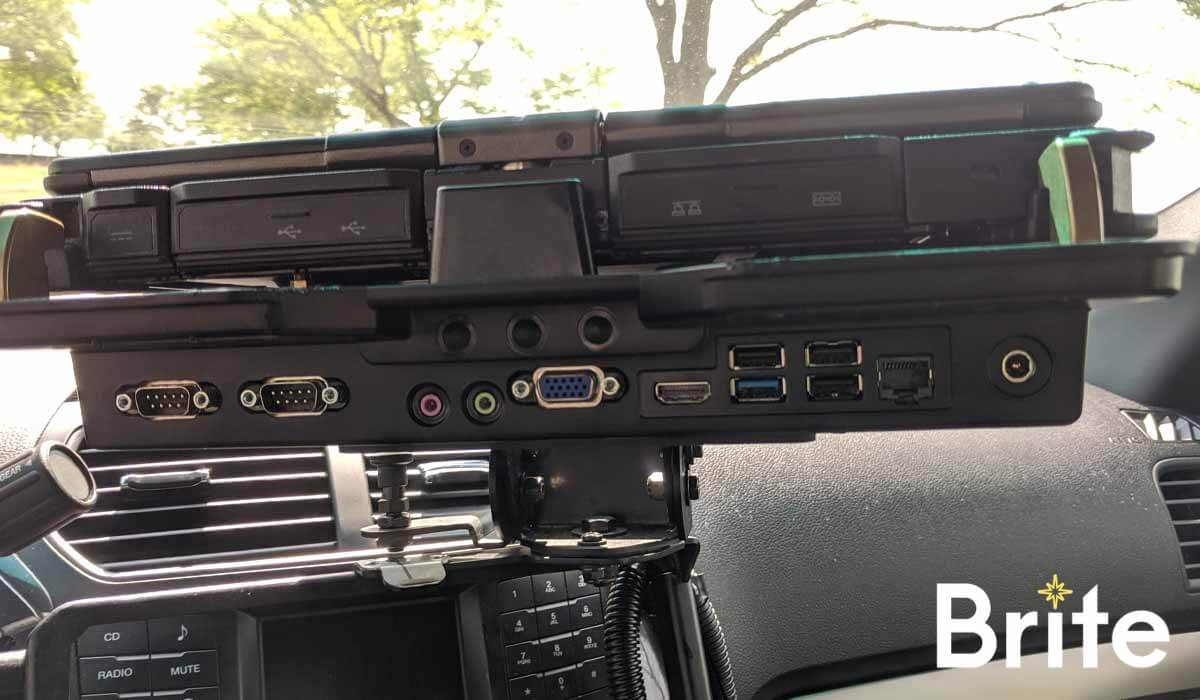 Getac V110 with a Havis Dock in a Ford Utility - Dock Ports