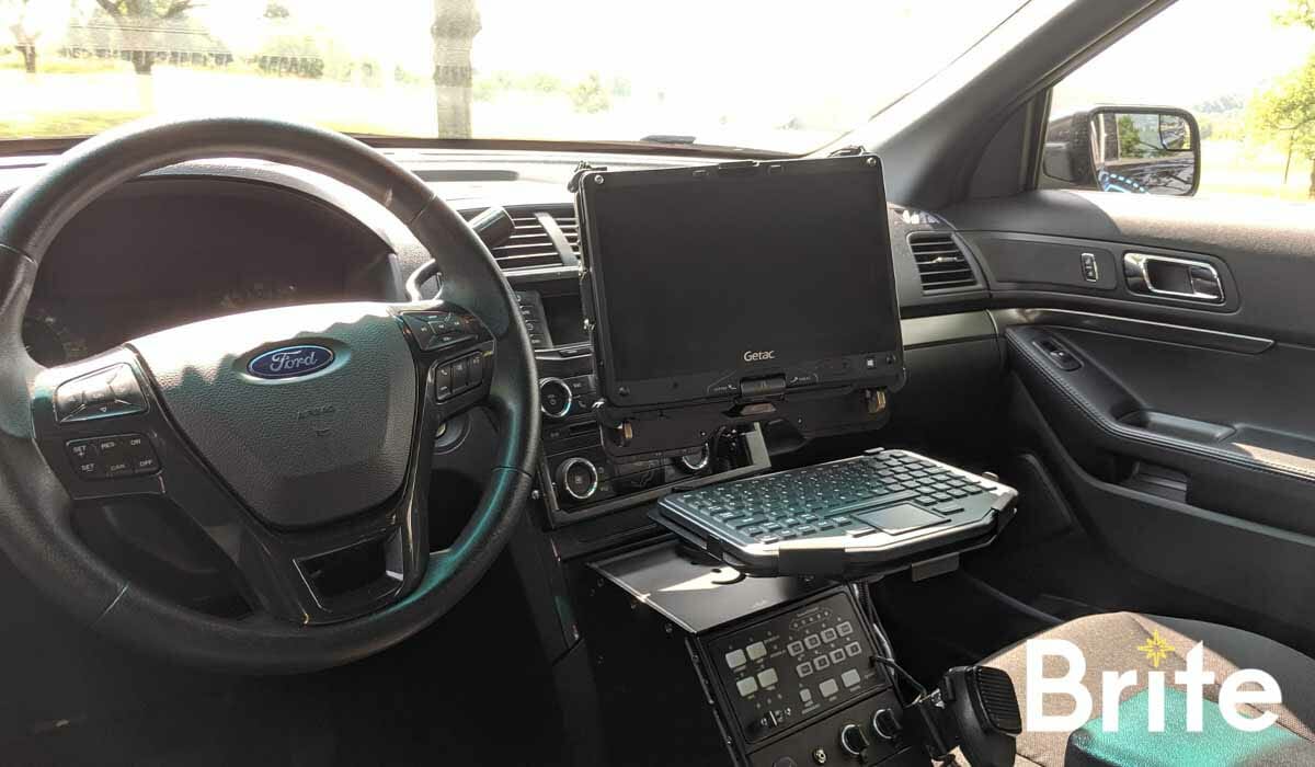 Getac V110 with a Havis Dock in a Ford Utility