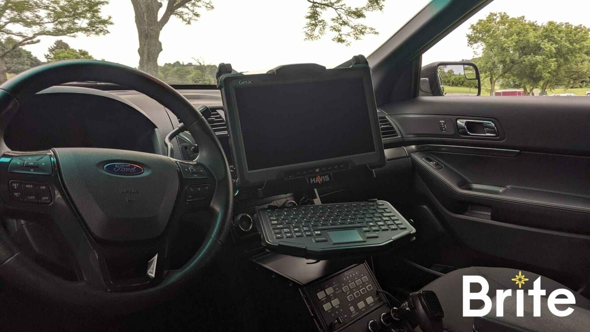 Getac A140 with a Havis Dock in a Ford Utility