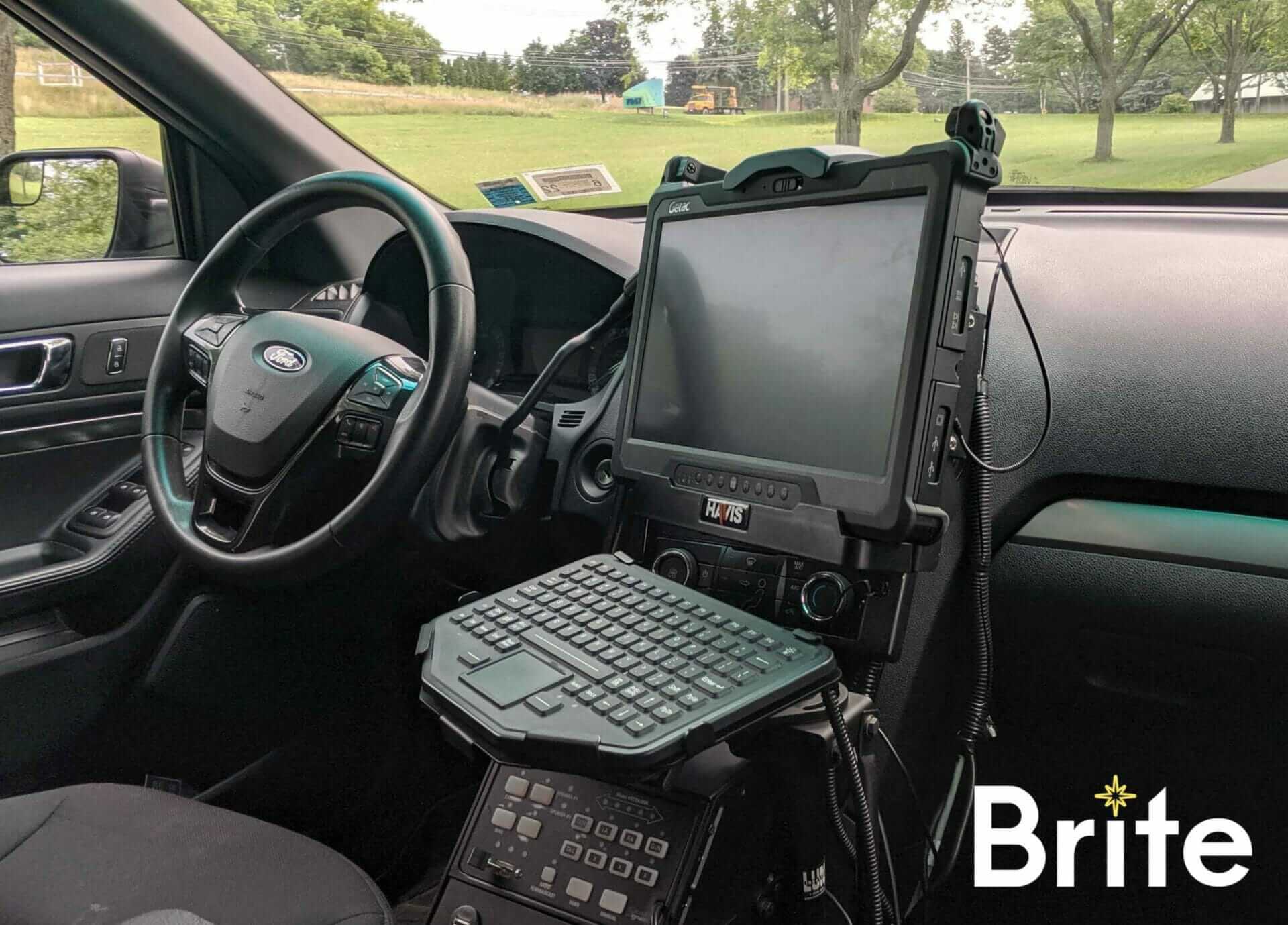 Getac A140 with a Havis Dock in a Ford Utility