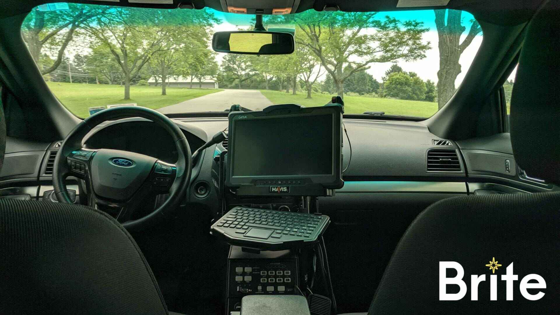 Getac F110 with a Havis Dock in a Ford Utility