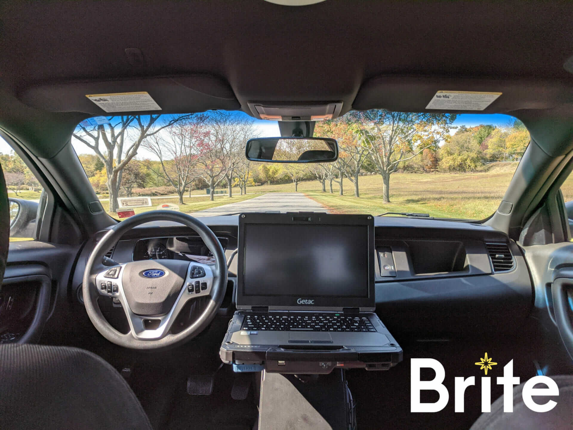 Getac B360 with a Gamber-Johnson Mount in a Ford Inceptor Sedan