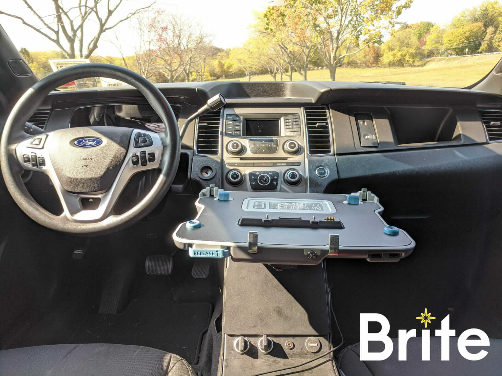 Getac B360 with a Gamber-Johnson Mount in a Ford Inceptor Sedan - Mount Only