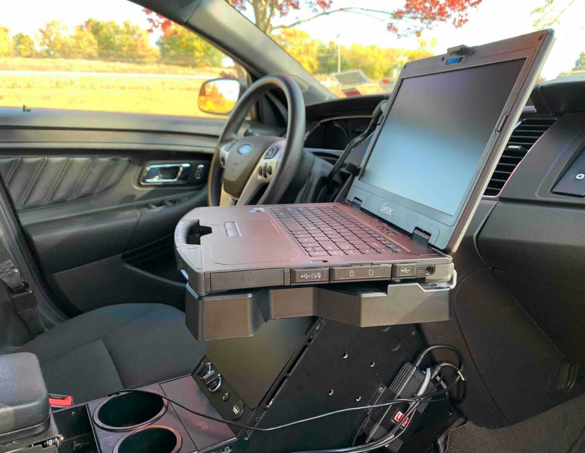 Getac S410 with Gamber-Johnson Dock in a Ford Utility