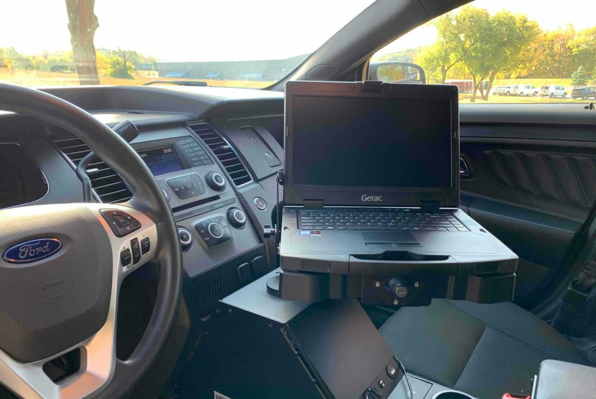 Getac S410 with Gamber-Johnson Dock in a Ford Utility