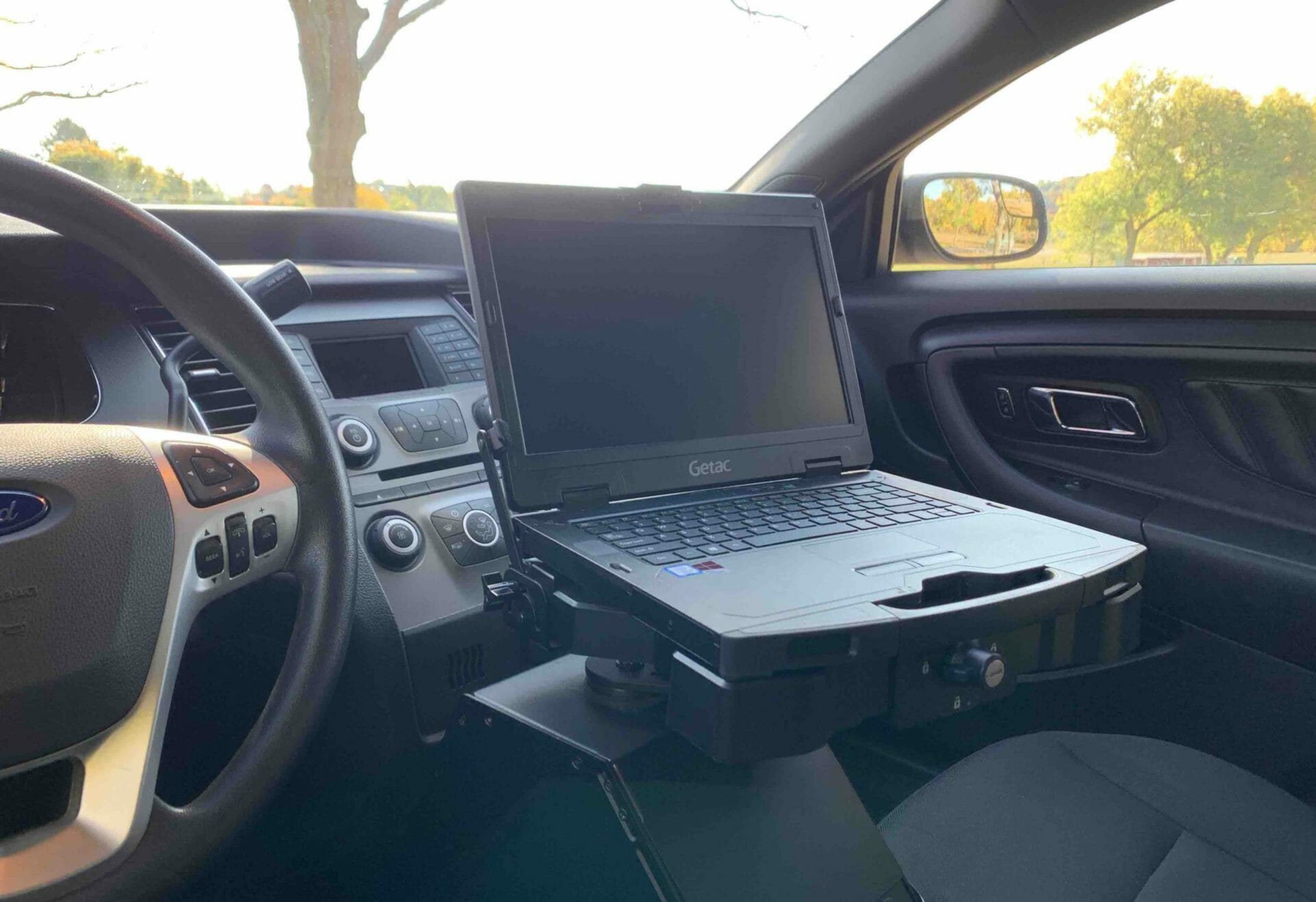 Getac S410 with Gamber-Johnson Dock in a Ford Utility