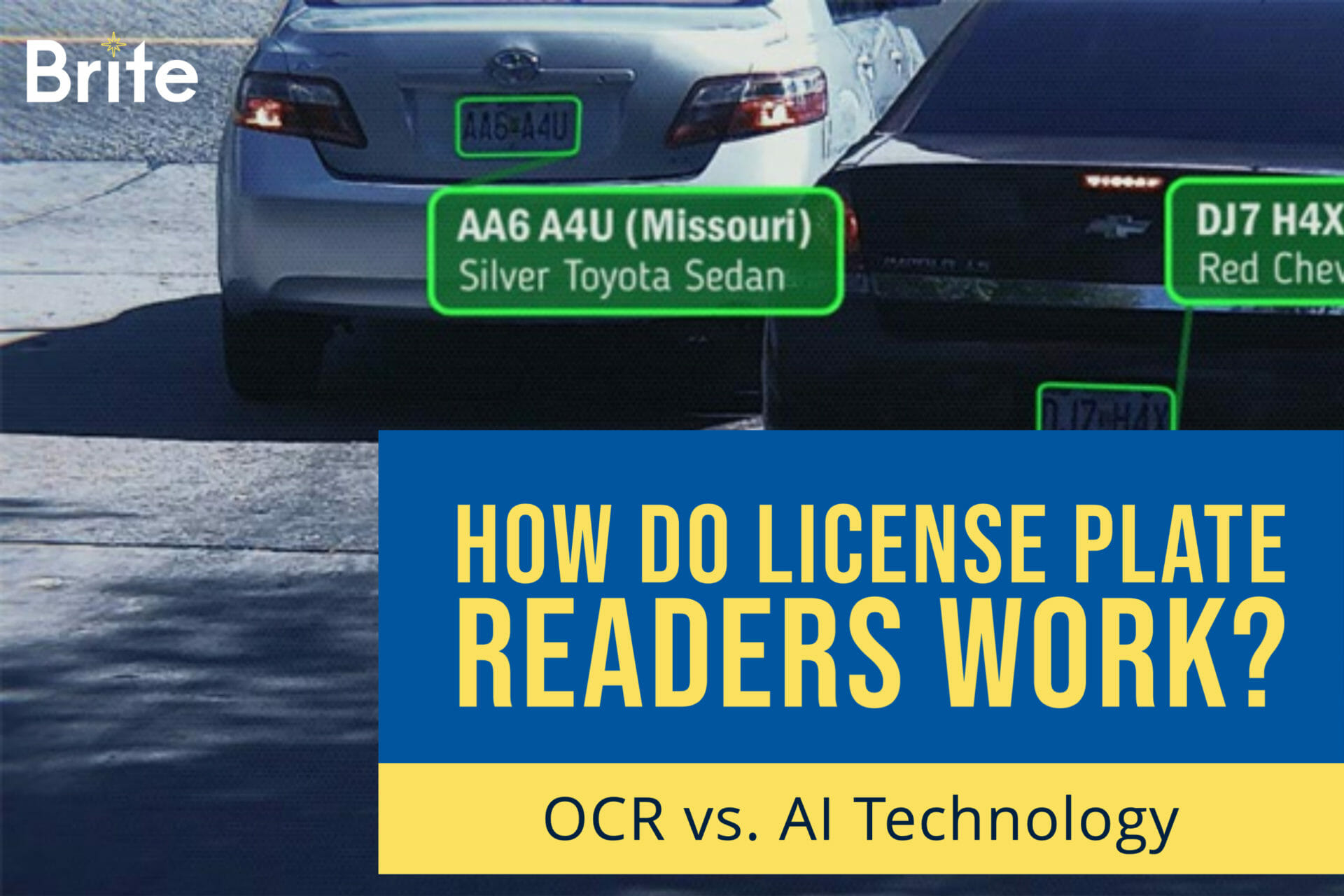 LPR plate capture with "How do license plate readers work?"|License plate reader example with 'How Do License Plate Readers Work?' title