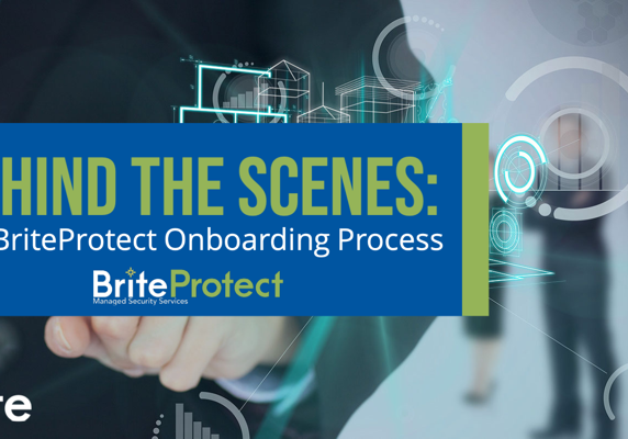 Blog graphic with image of people and processes with title "Behind the scenes: The BriteProtect Onboarding Process"